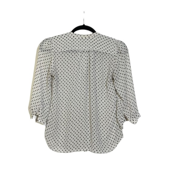 H&M Polka Dot Blouse Black and White Size 2 Office Career Business - Picture 2 of 6